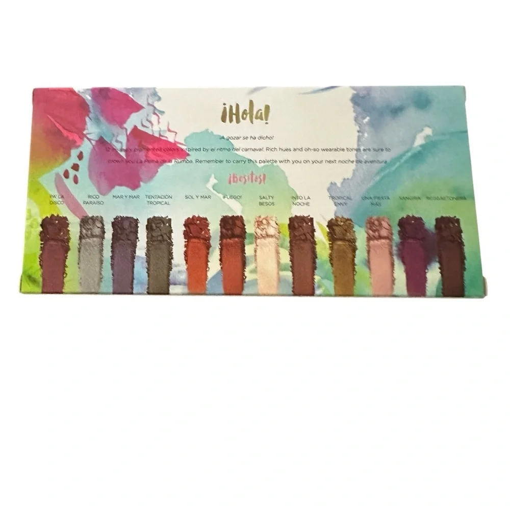Mia del Mar Life Is A Fiesta Eyeshadow Palette Full Size 12 Pan w/Dual Brush NIB